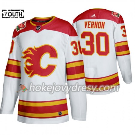 Dětské Hokejový Dres Calgary Flames Mike Vernon 30 Adidas 2019 Heritage Classic Bílá Authentic